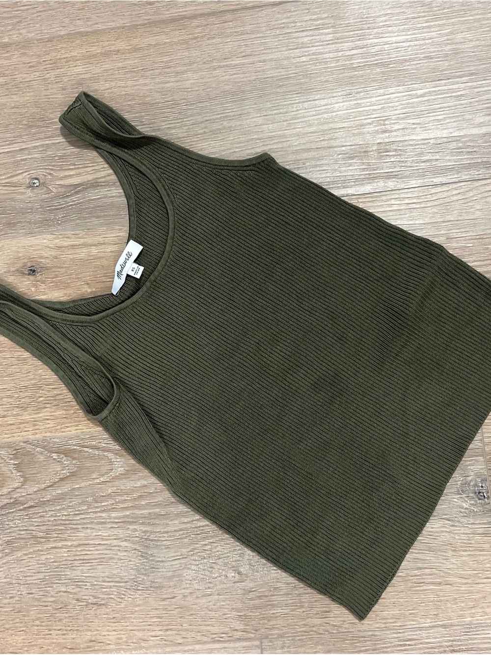 Madewell Olive Green Ribbed Tank Top
